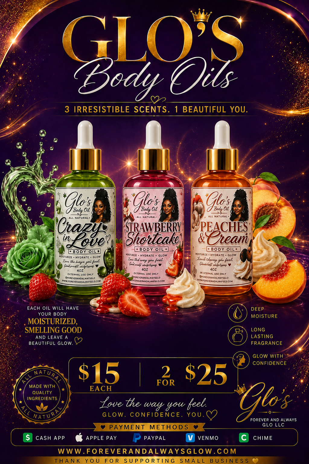 Glo's Body Oil - Strawberry Shortcake